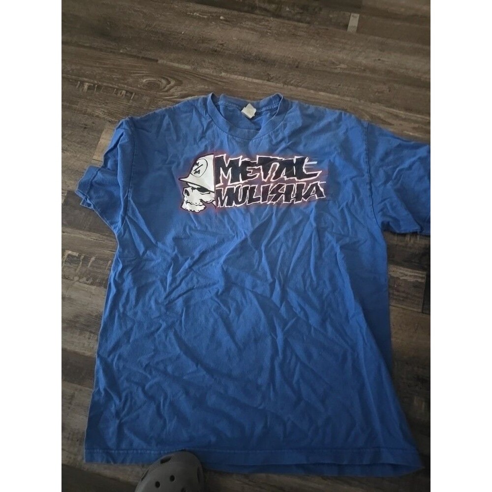 Vintage Metal Mulisha Shirt Mens XL Blue. Skull Helmet Motocross Skater Y2K #250